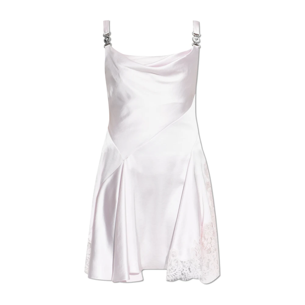 Versace Femme Rose - Mini-Robe En Satin À Bordures De Dentelle - Robes - Taille: 36 Fr