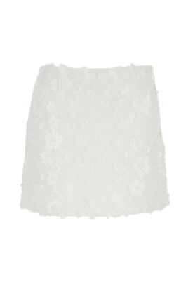 jupe-mini-blanche-a-paillettes-florales