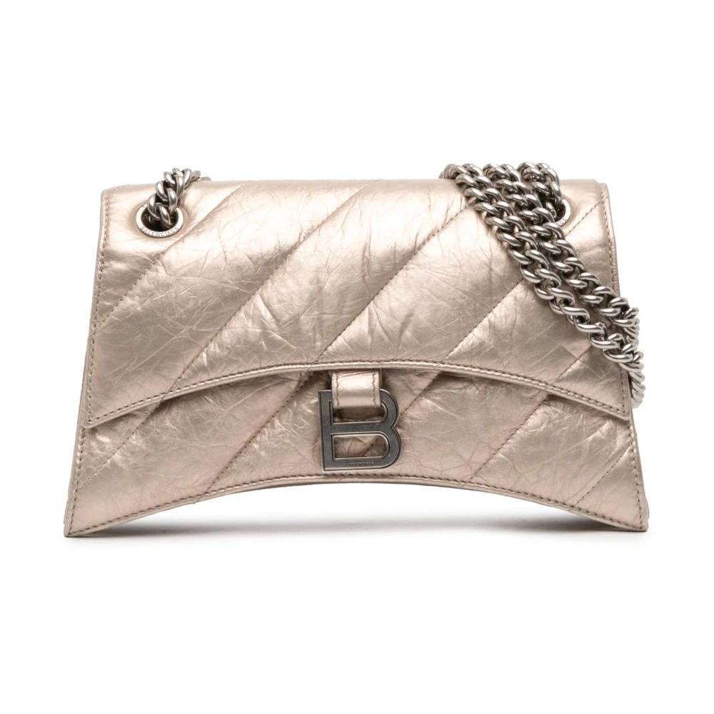Balenciaga Vintage Women's Brown Pre-Owned Shoulder Bag With Chain