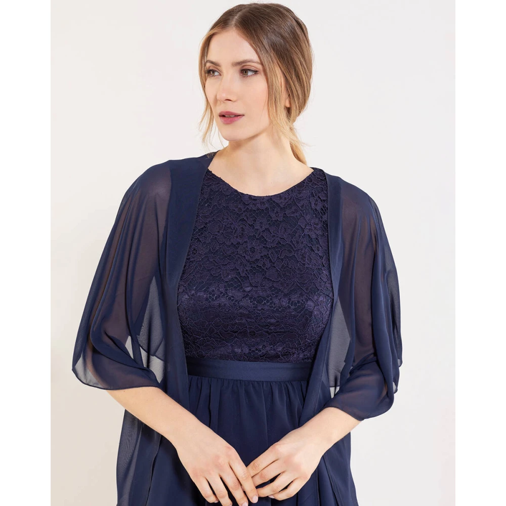 Swing Chiffon Form Stola Blue Dames