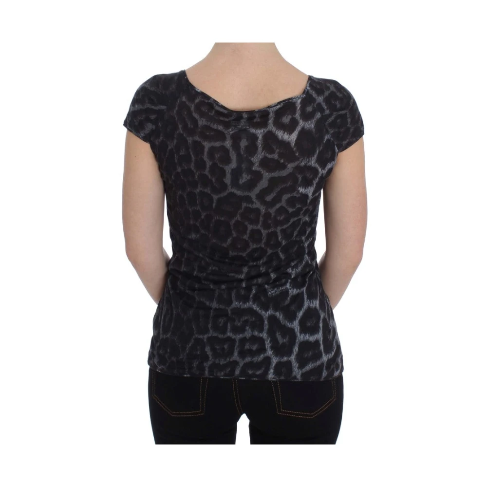 Roberto Cavalli Grijs Luipaard Modal T-Shirt Blouse Top Gray Dames