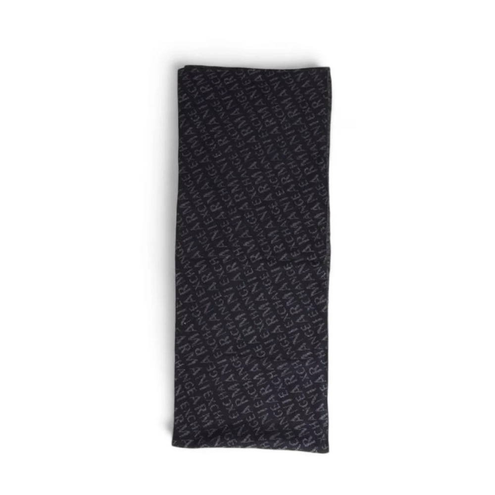 Armani Exchange Warm wollen blend sjaal voor mannen Gray Heren