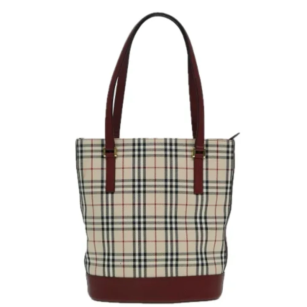 Burberry Vintage Pre-owned Canvas handbags Beige Dames