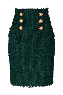 dark-green-tweed-pencil-skirt