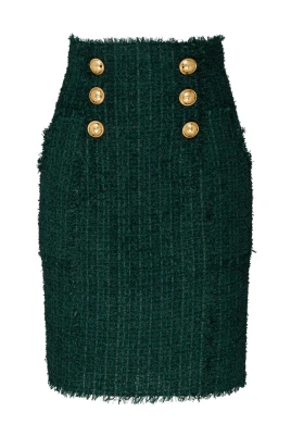 Mörkgrön Tweed Pennkjol