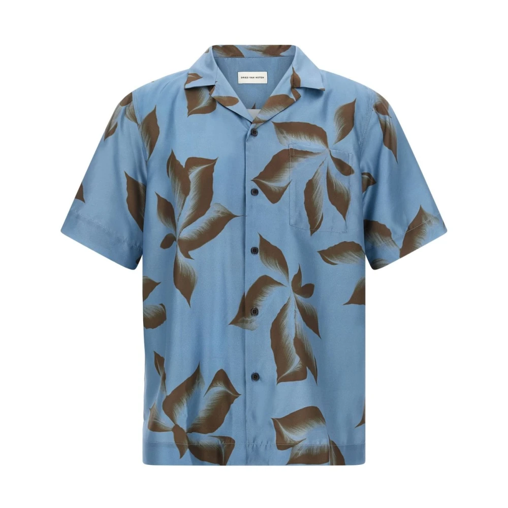 Dries Van Noten Bloemenprint Knoopshirt Gray Heren