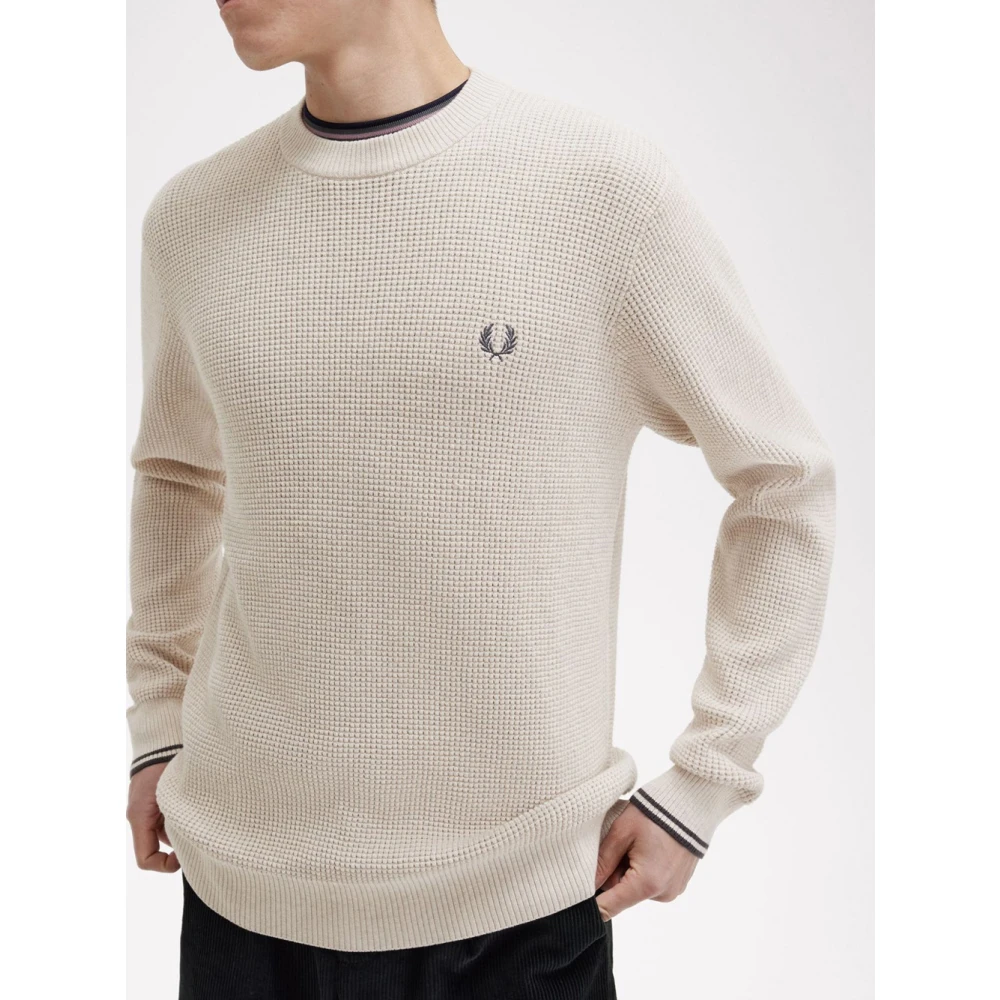 Fred Perry Wafelsteek Trui Beige Heren