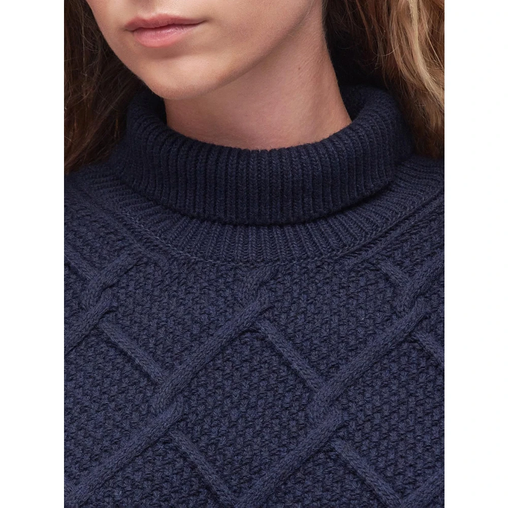 Barbour Blauwe Roll Neck Sweater Blue Dames