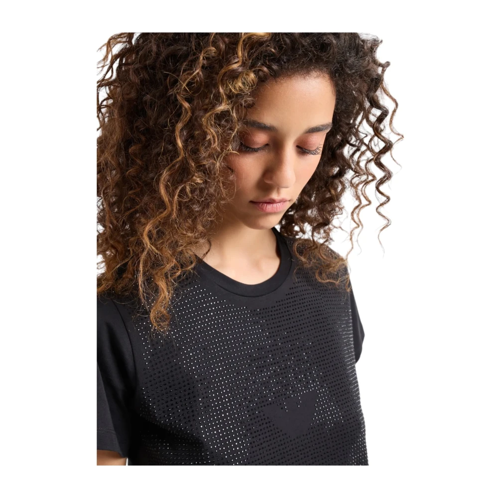 Emporio Armani Casual Katoenen T-shirt Black Dames