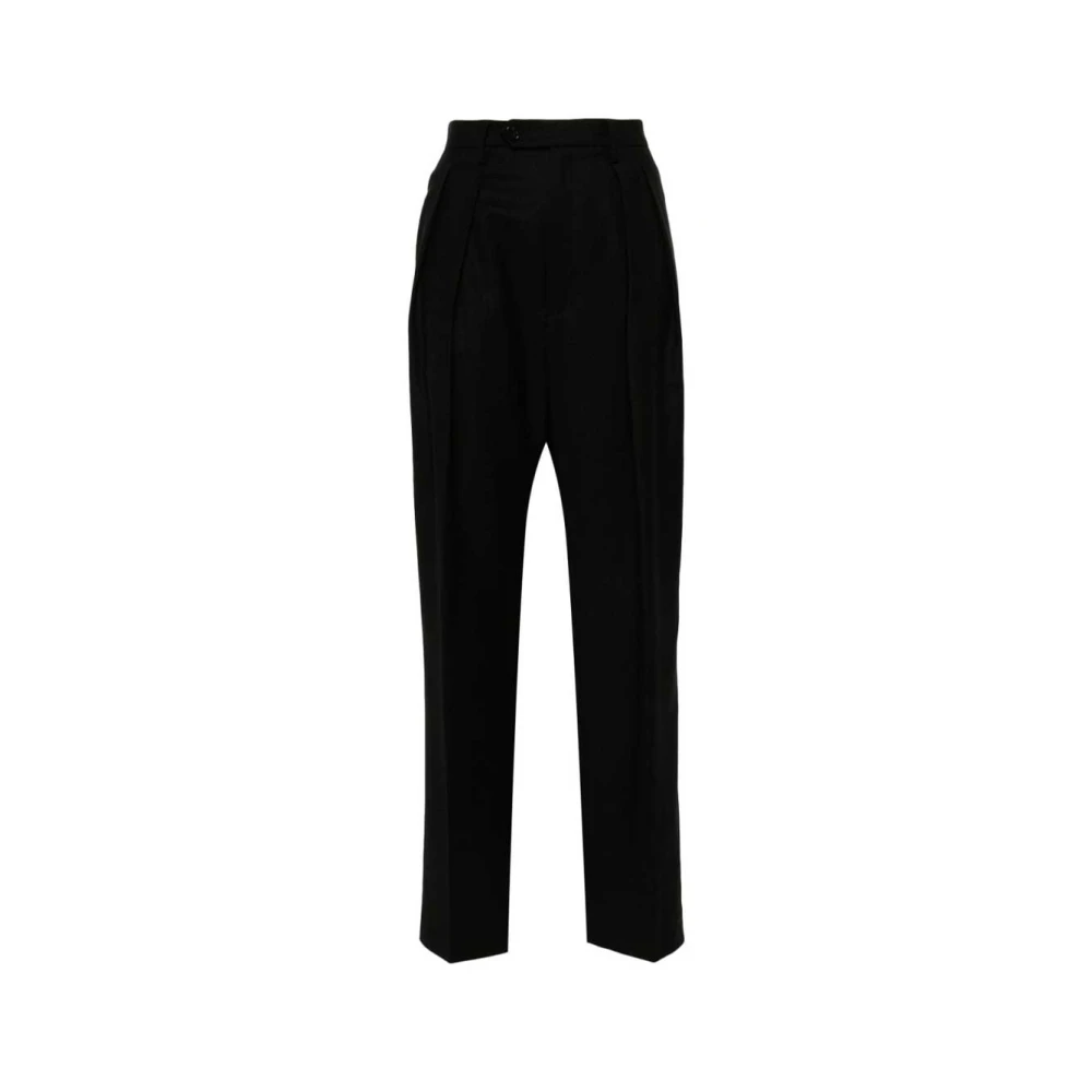 Barena Venezia Grijze Flanellen Wollen Broek met Plooien Black Dames