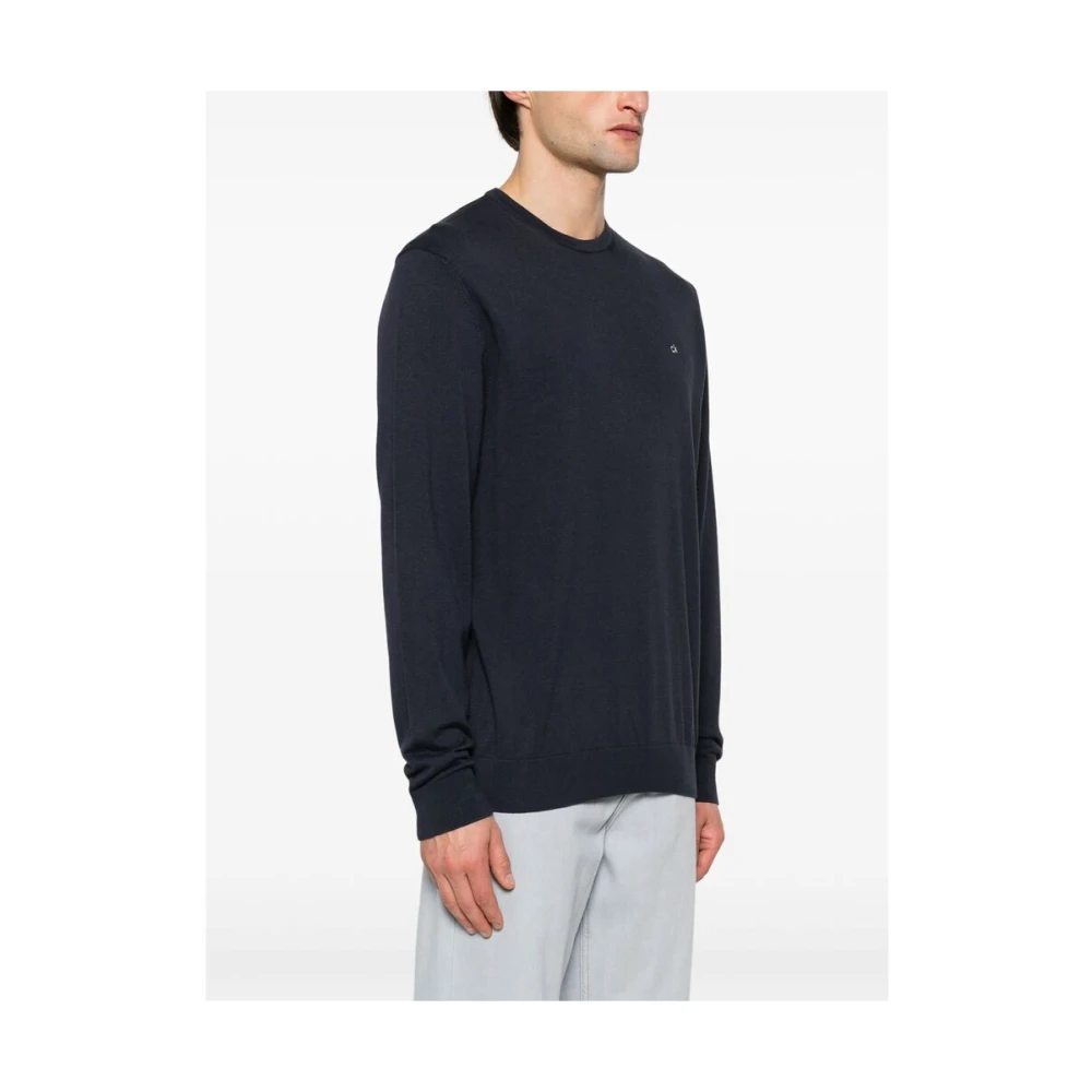 Calvin Klein Navy Blue Crew Neck Sweater Blue Heren