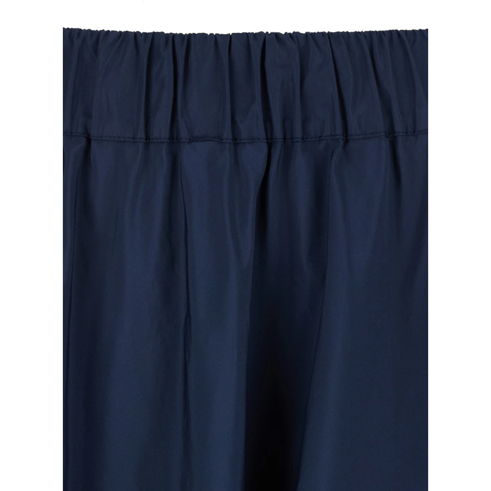 P.a.r.o.s.h. Blauwe Ruffle Midi Rok in Tech Stof Blue Dames