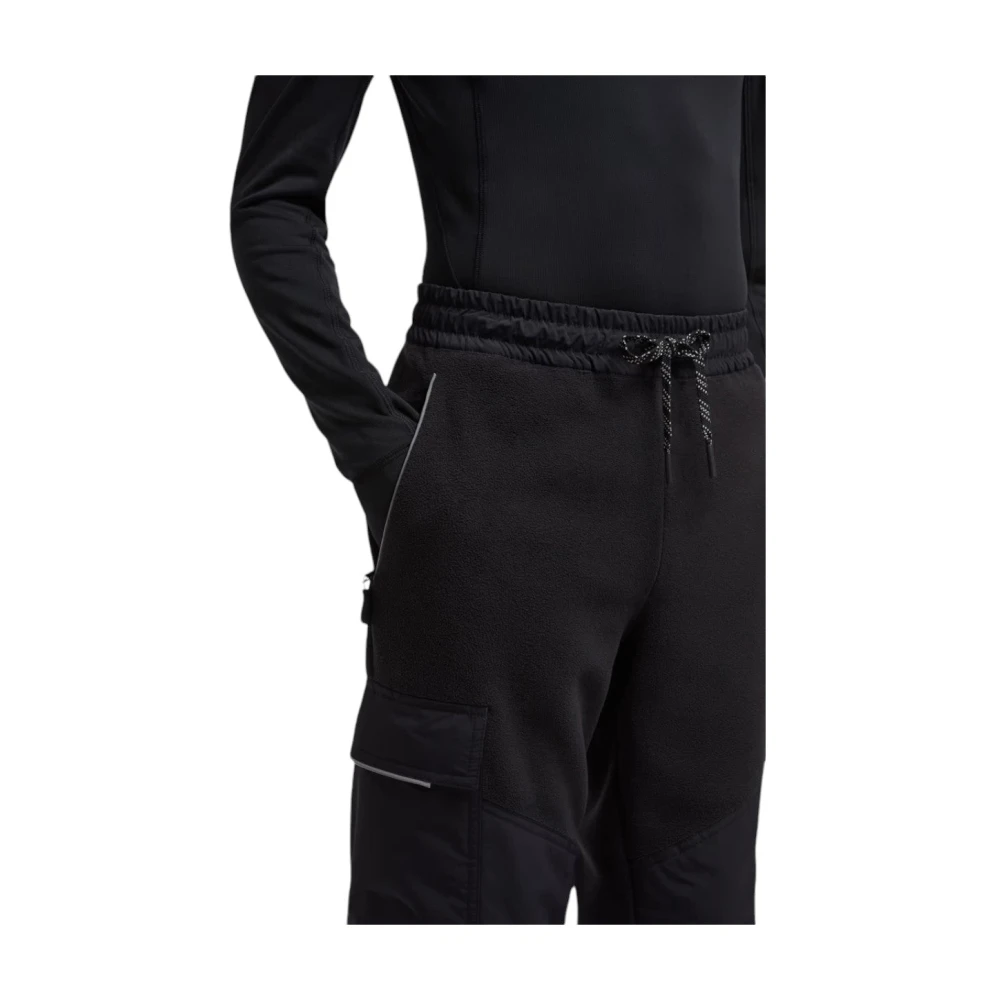 Moncler Fluwelen Fleece Trainingsbroek Zwart Black Heren