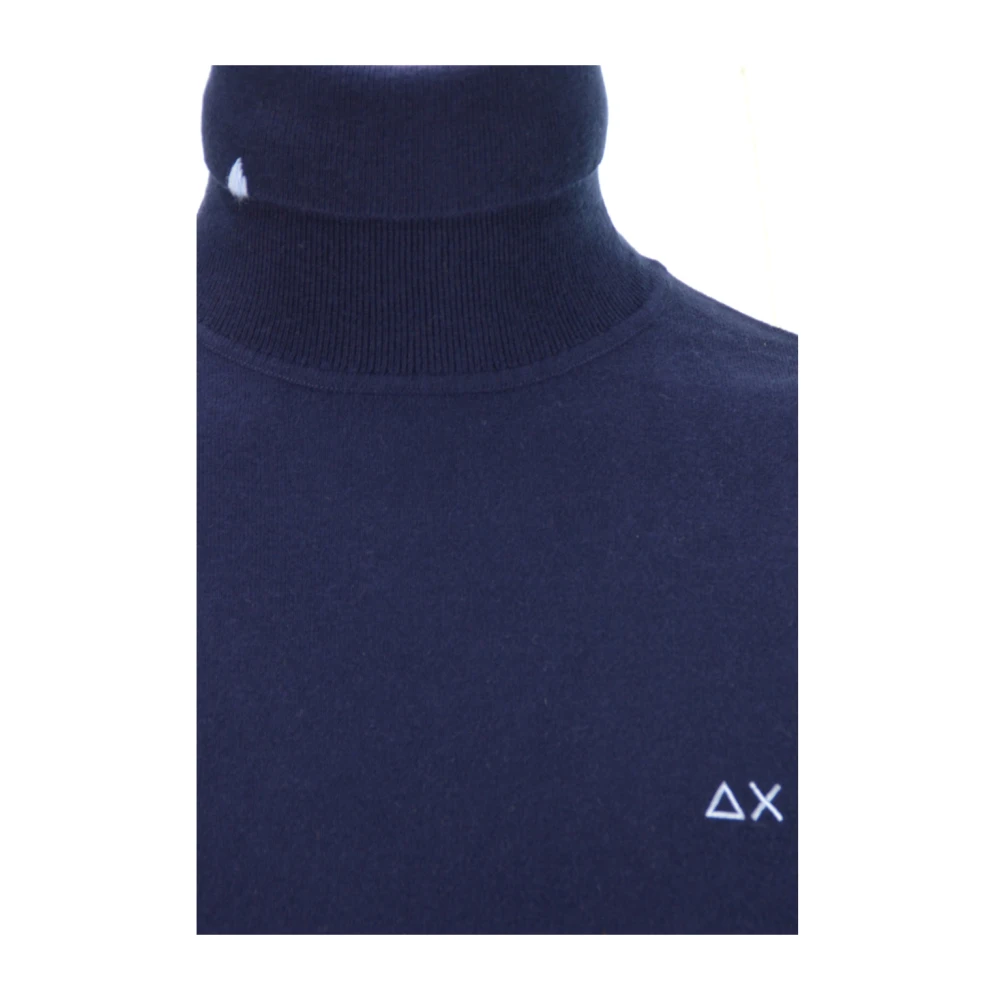 Sun68 Blauwe trui met lange mouwen van wolmix Blue Heren