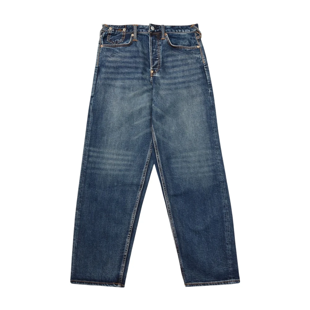 Evisu Geborduurde Denim Blauwe Jeans Blue Heren