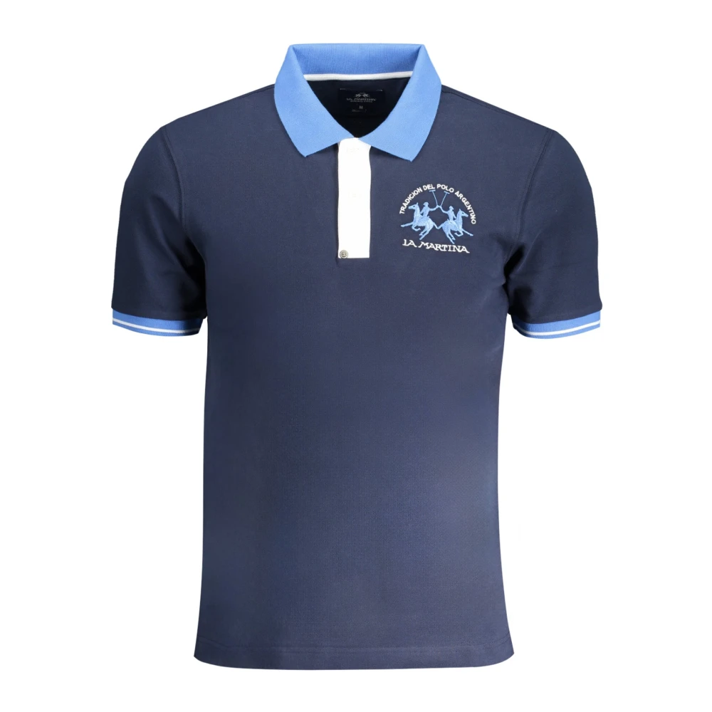 La Martina Men's Blue Polo Shirts, 3XL, Short Sleeve Polo Shirt