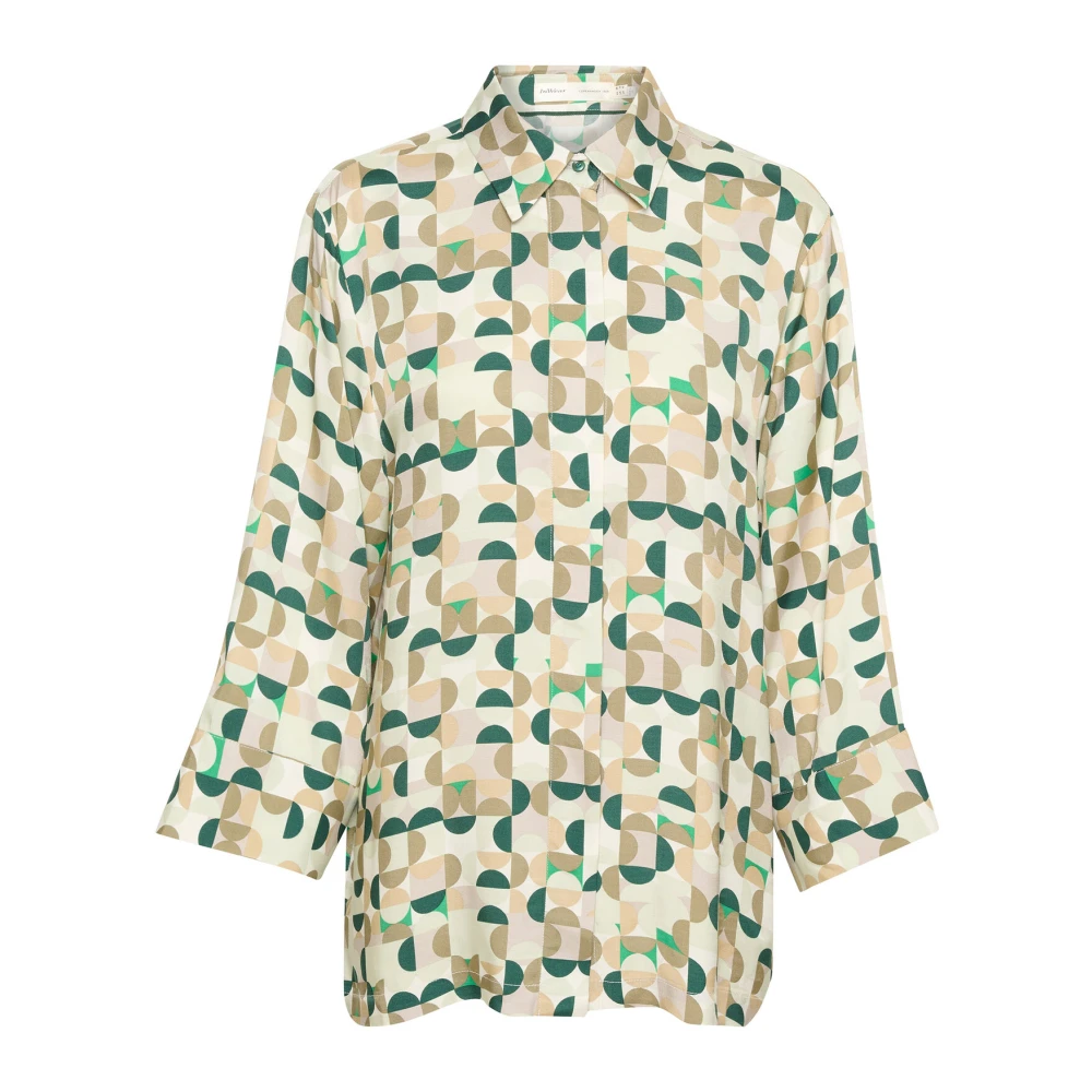 InWear Groene Geometrische Blouse Multicolor Dames