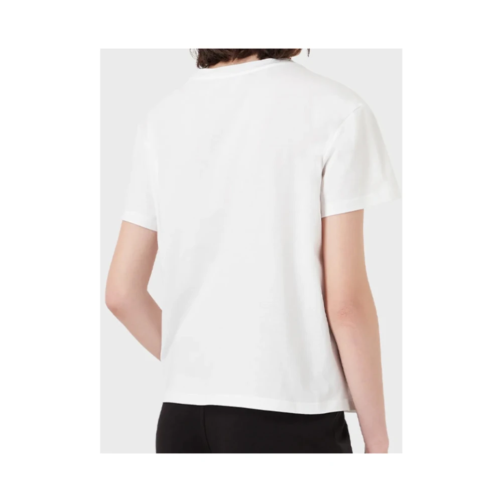 Emporio Armani Gedrukt Katoenen T-Shirt voor Vrouwen White Dames