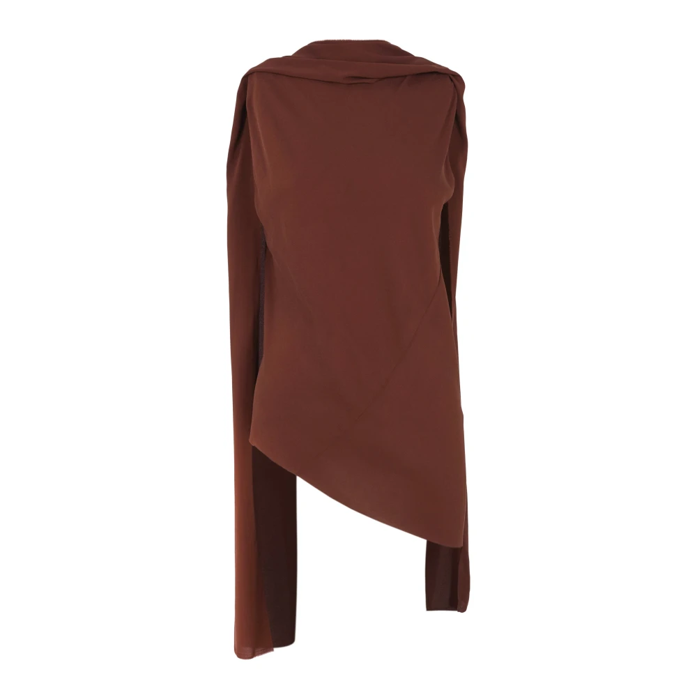 Cortana Zijden Stretch Top met Geïntegreerde Sjaal Red Dames