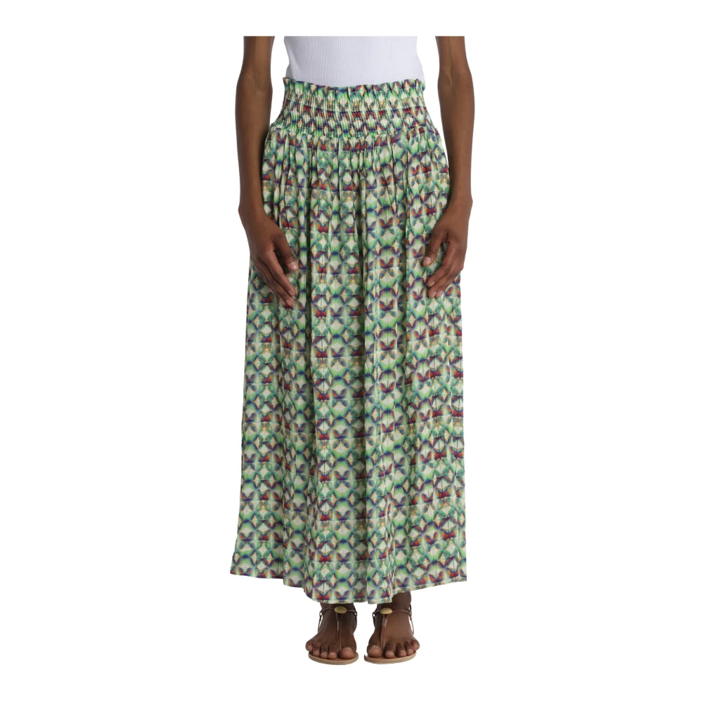 Bellerose Groene Bedrukte Rok Multicolor Dames