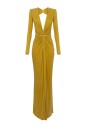 longue-robe-drapee-a-col-en-v