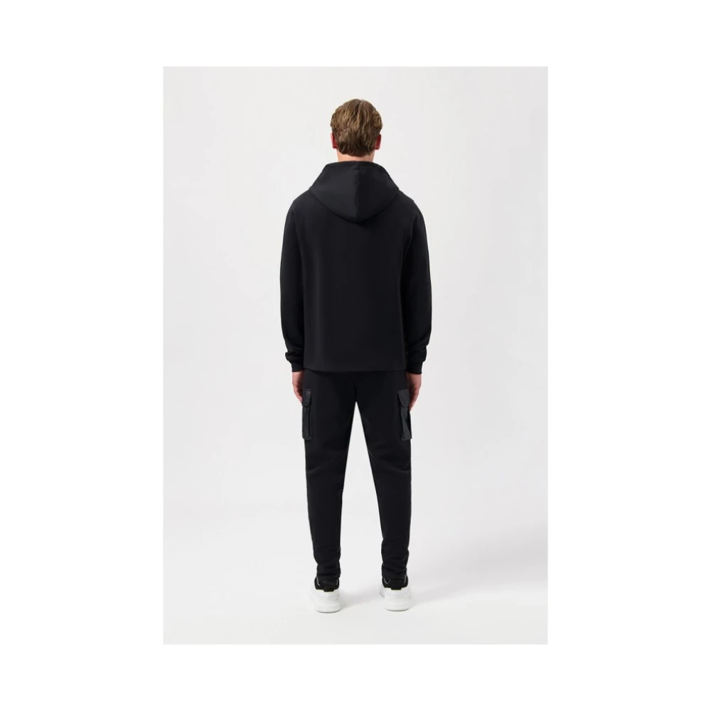 Balr. Zwarte Cargo Hoodie met Geborduurd Logo Black Heren