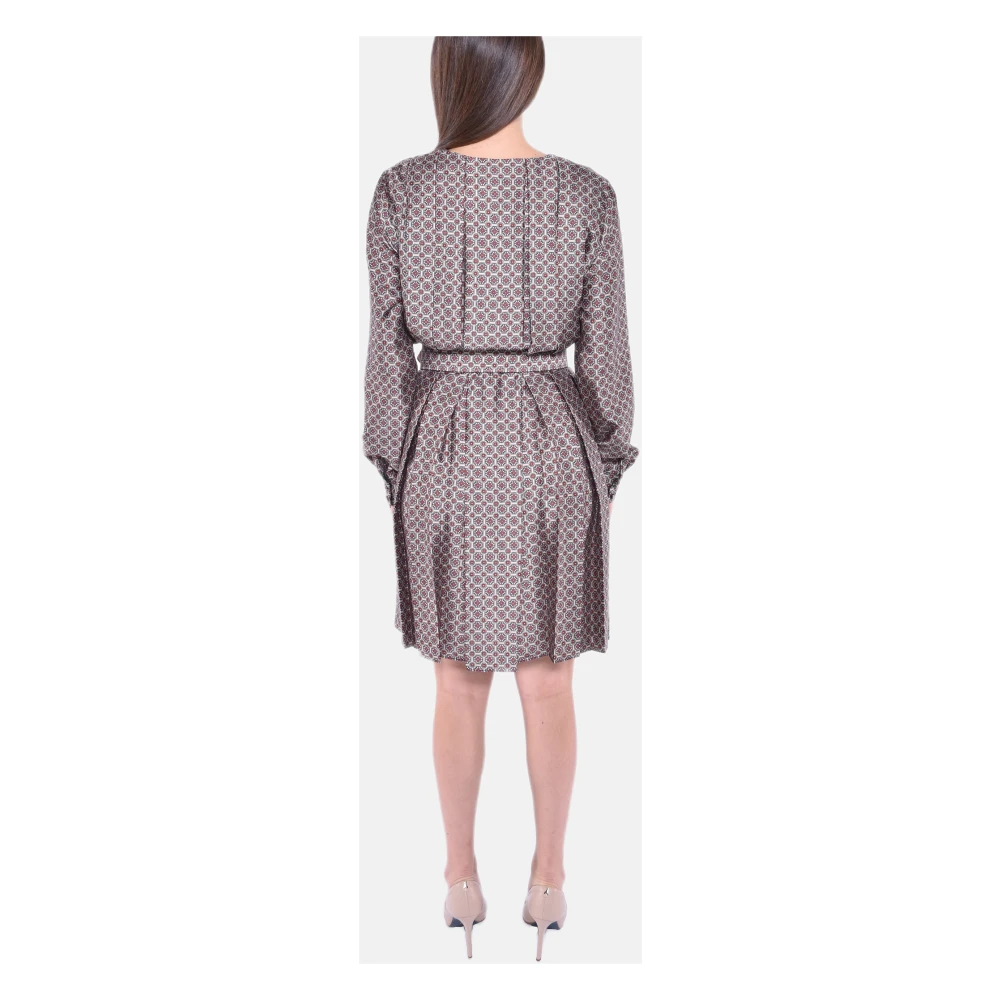 MVP wardrobe Multicolor Geplisseerde Twill Jurk Gray Dames
