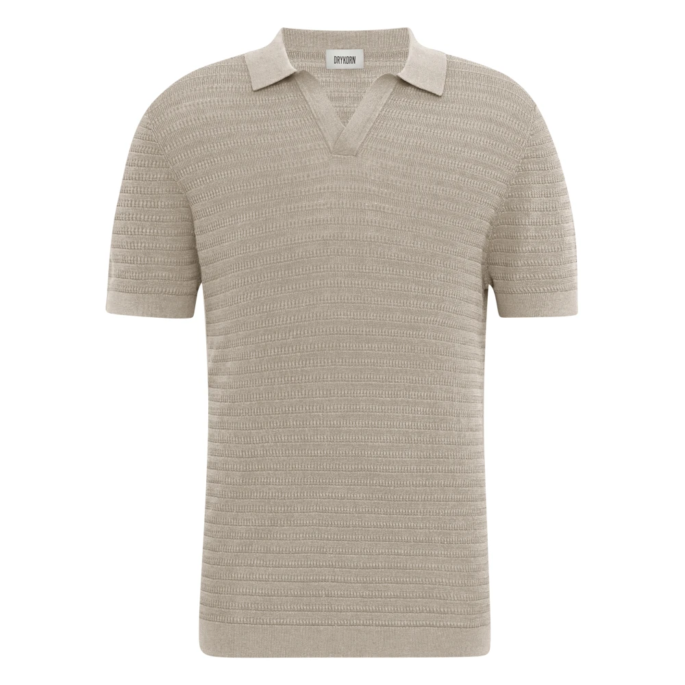 Drykorn Men's Brown Polo Shirts, L, Braian 10 Knit Polo