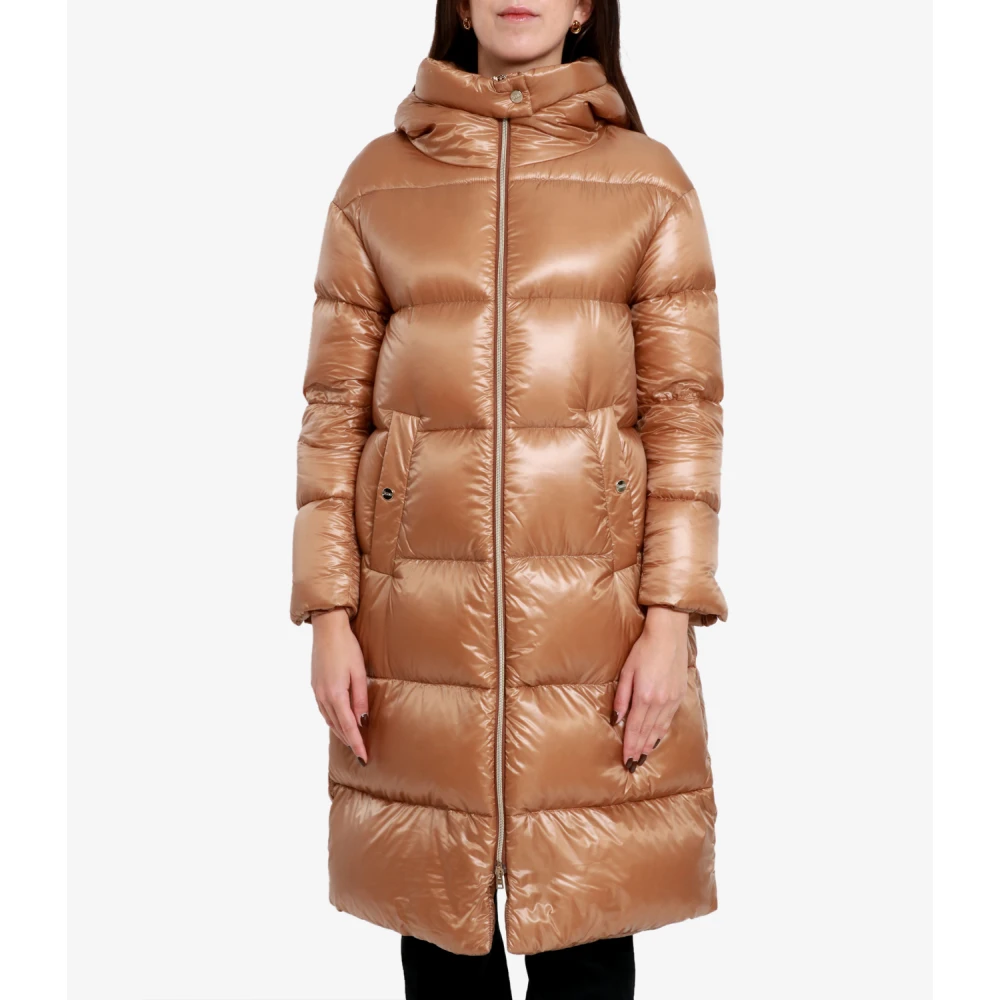 Herno Silk-touch Waterproof Down Jacket Brown Dames