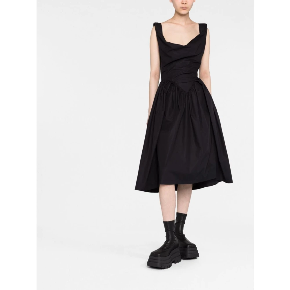 Vivienne Westwood Zwarte Cowl Neck Korset Jurk Black Dames