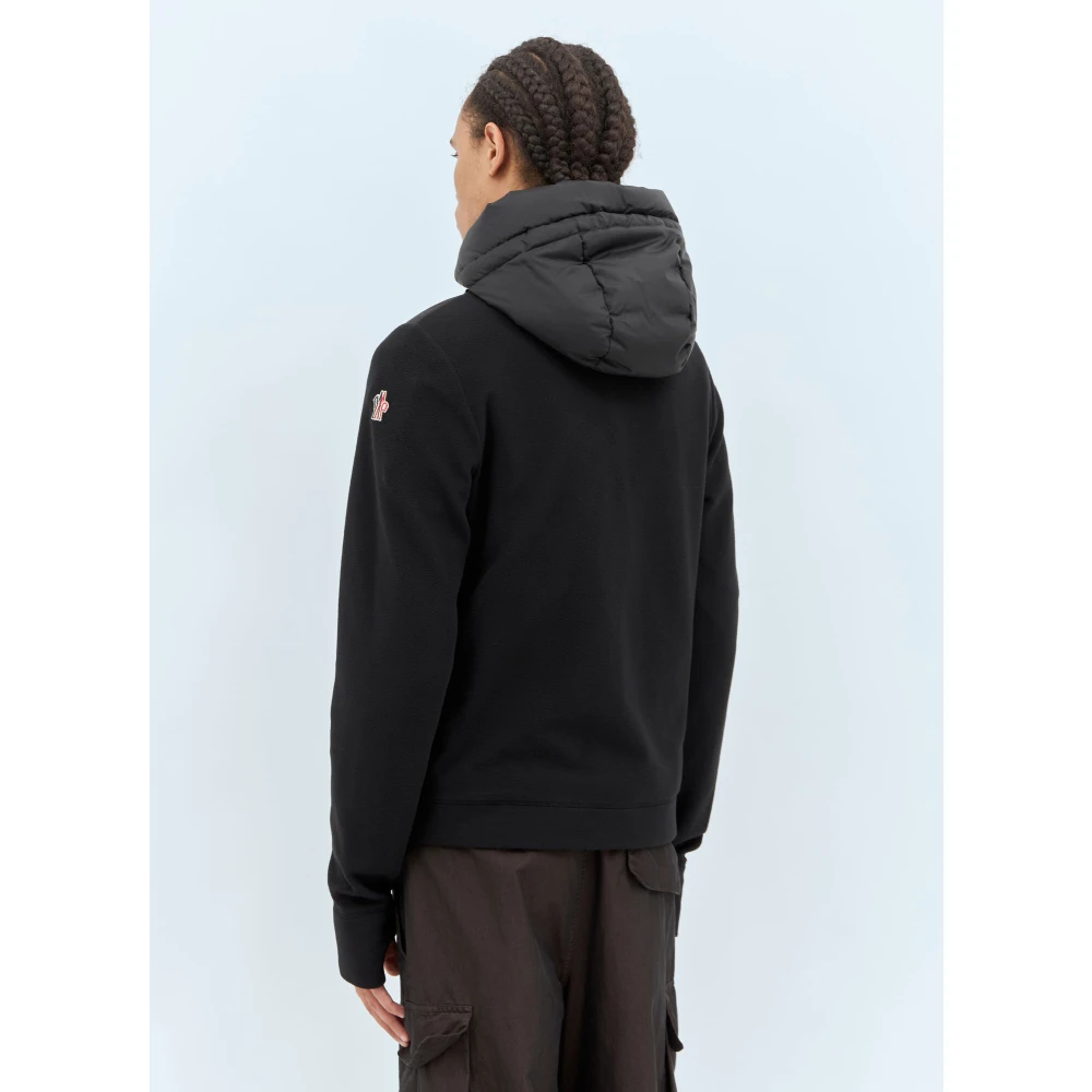 Moncler Gewatteerde Rits Hoodie Jas Black Heren