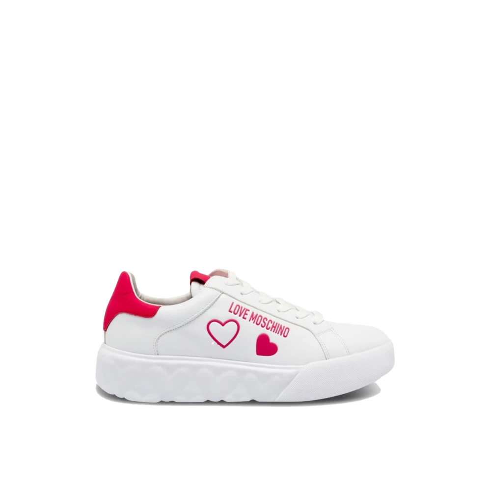Moschino Women's White Sneakers, 6 Uk, Heart 45 Logo Trainers