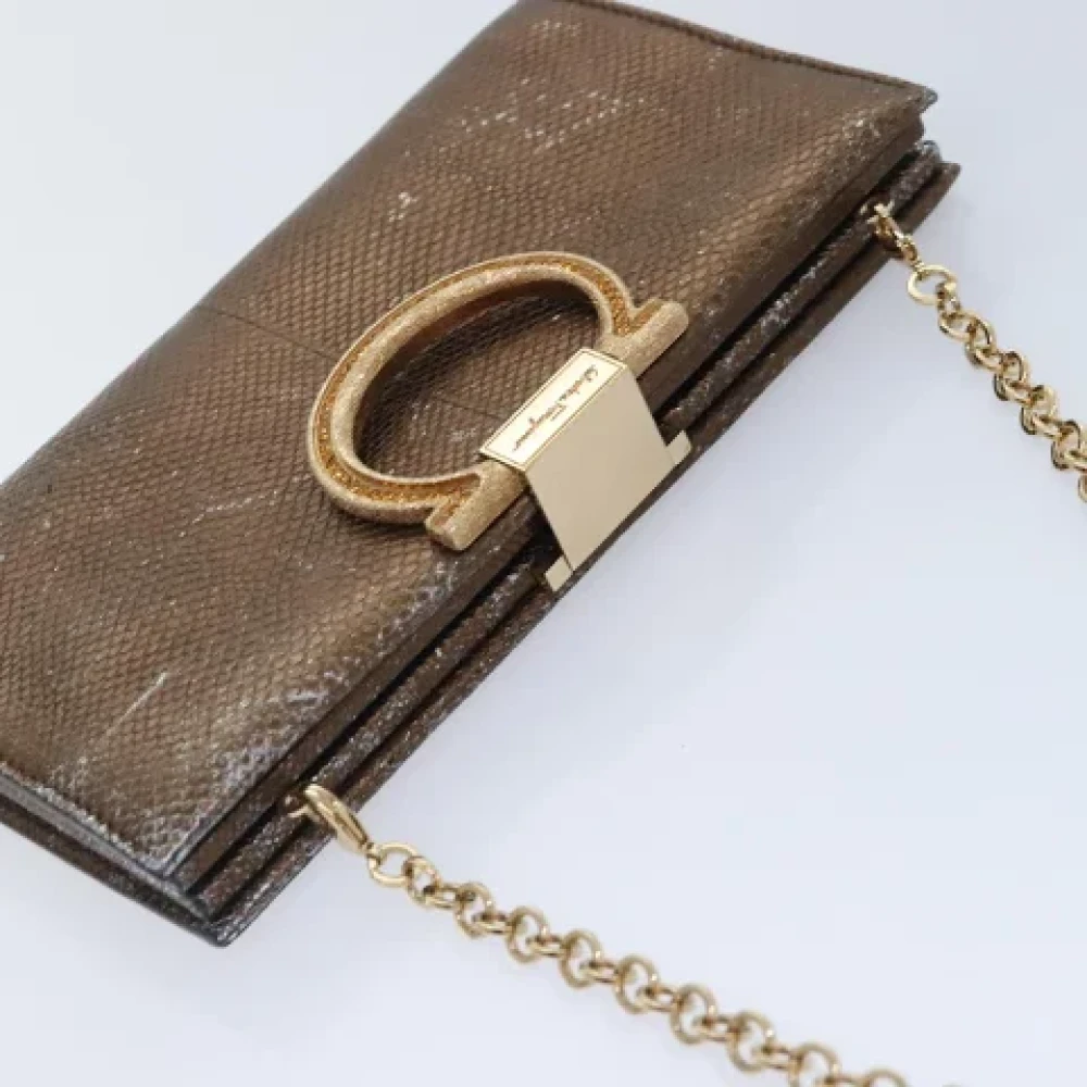 Salvatore Ferragamo Pre-owned Leather shoulder-bags Brown Dames
