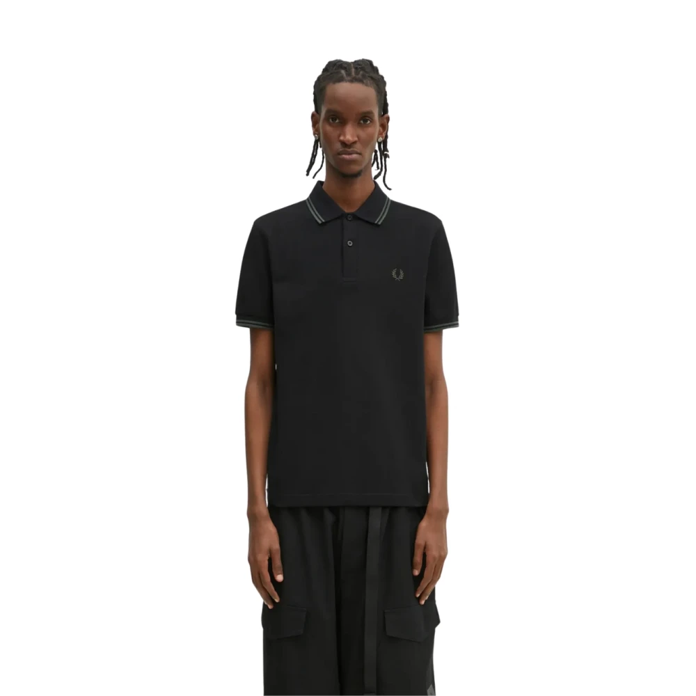 Fred Perry Men's Black Cotton Polo Shirt With Logo - Polo Shirts - Xs - Tops