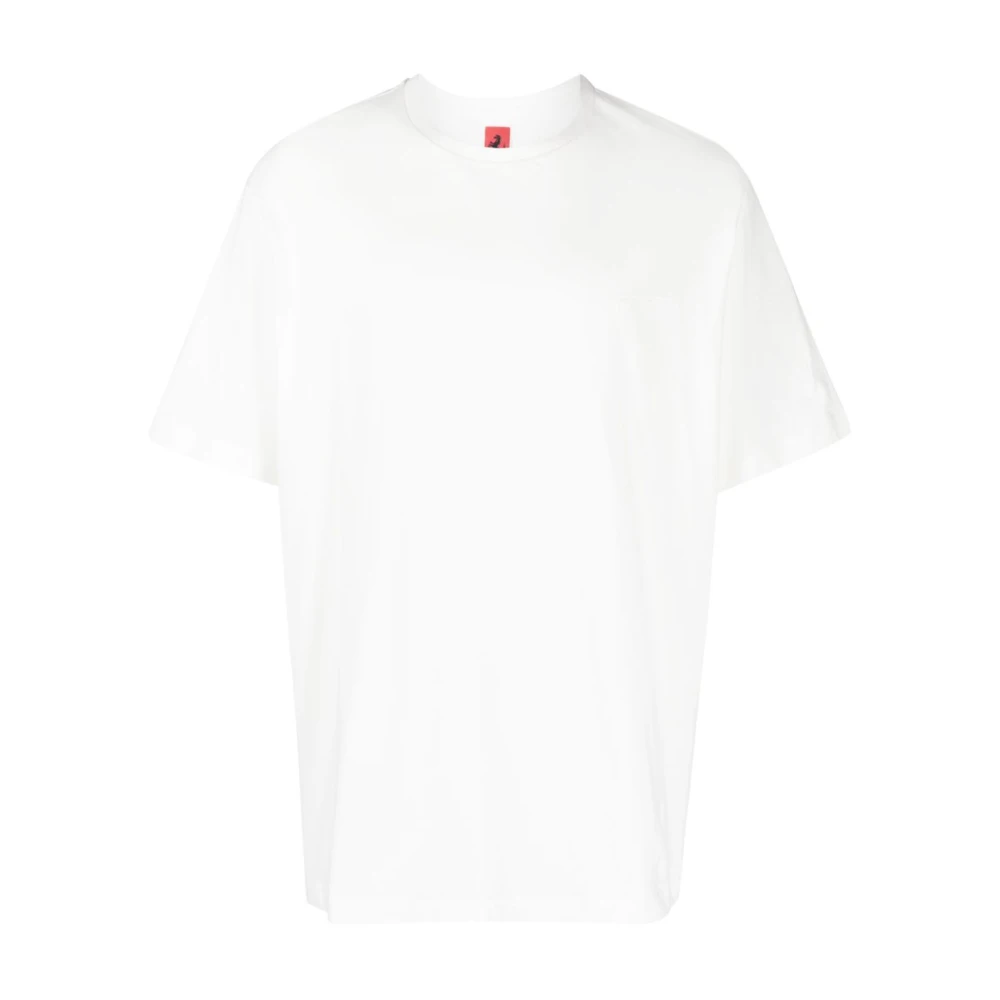 Ferrari Geborduurd Logo Katoenen T-Shirt White Heren