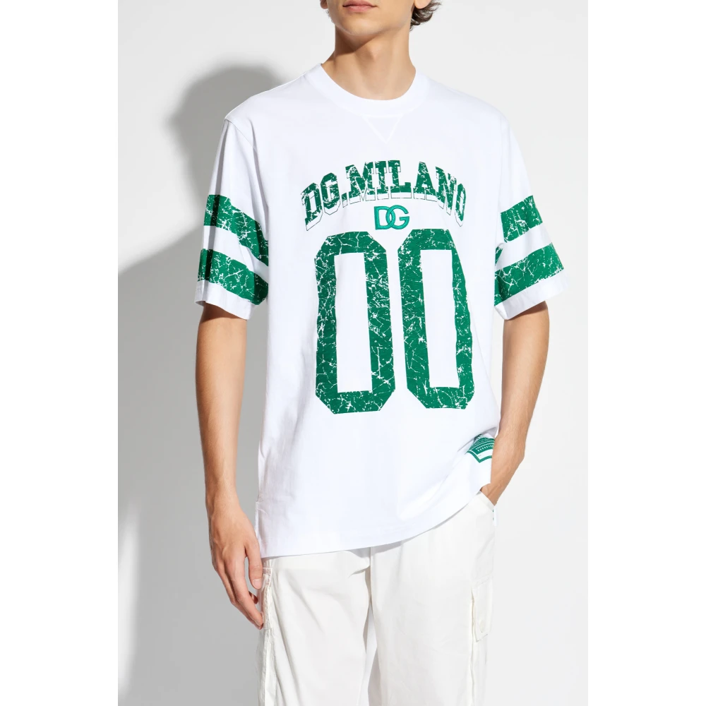 Dolce & Gabbana Bedrukt T-shirt White Heren