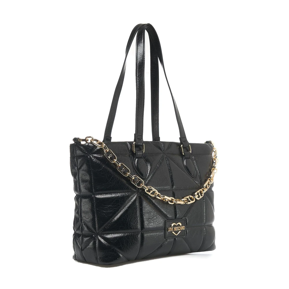 Love Moschino Zwarte Gewatteerde Shopper Tas Black Dames