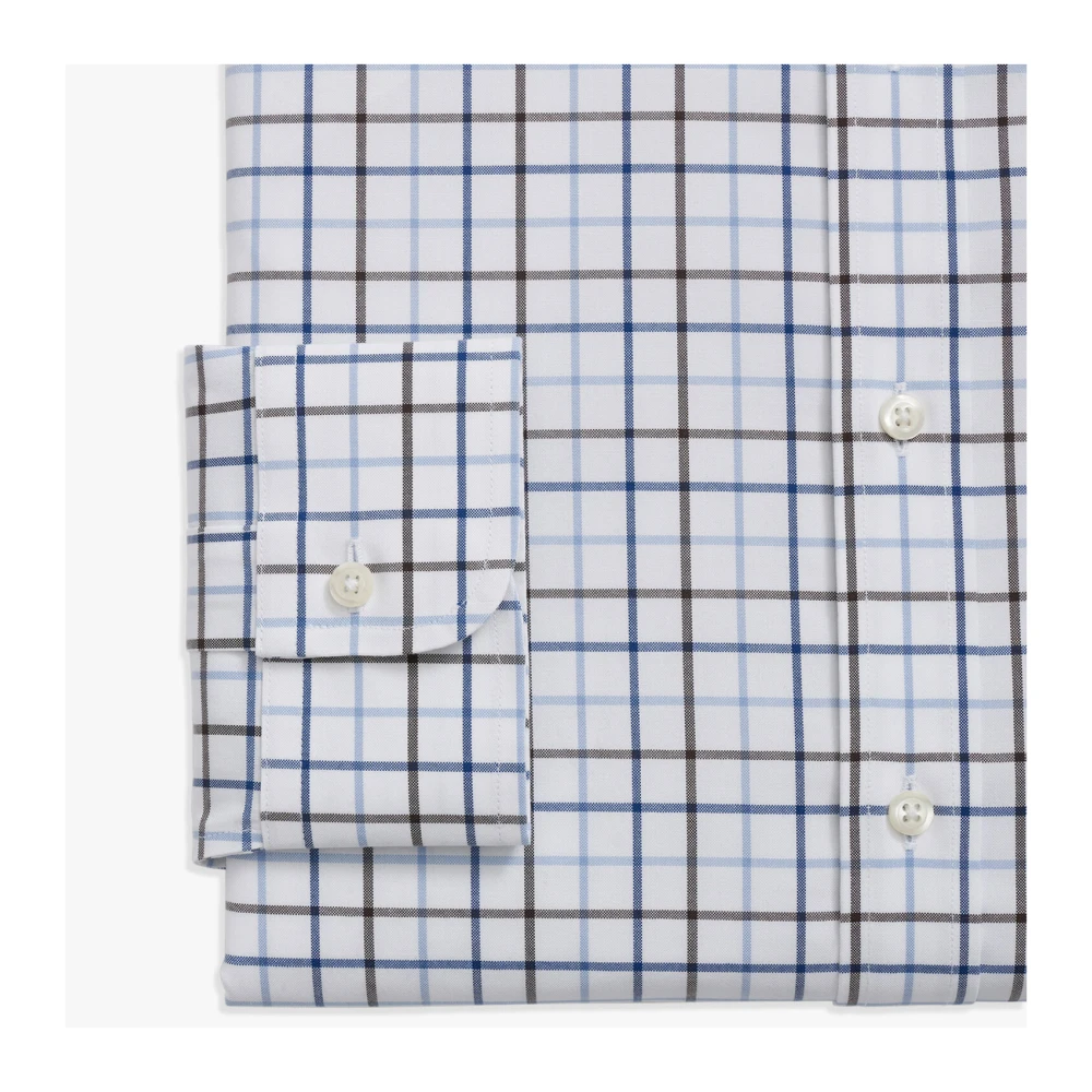 Brooks Brothers Regular Fit Stretch Katoenen Overhemd met Knoop-Down Kraag Blue Heren