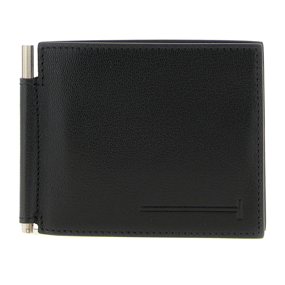 Tom Ford Men's Black Wallets & Cardholders, One Size, Elongated T Line Money Clip Wallet