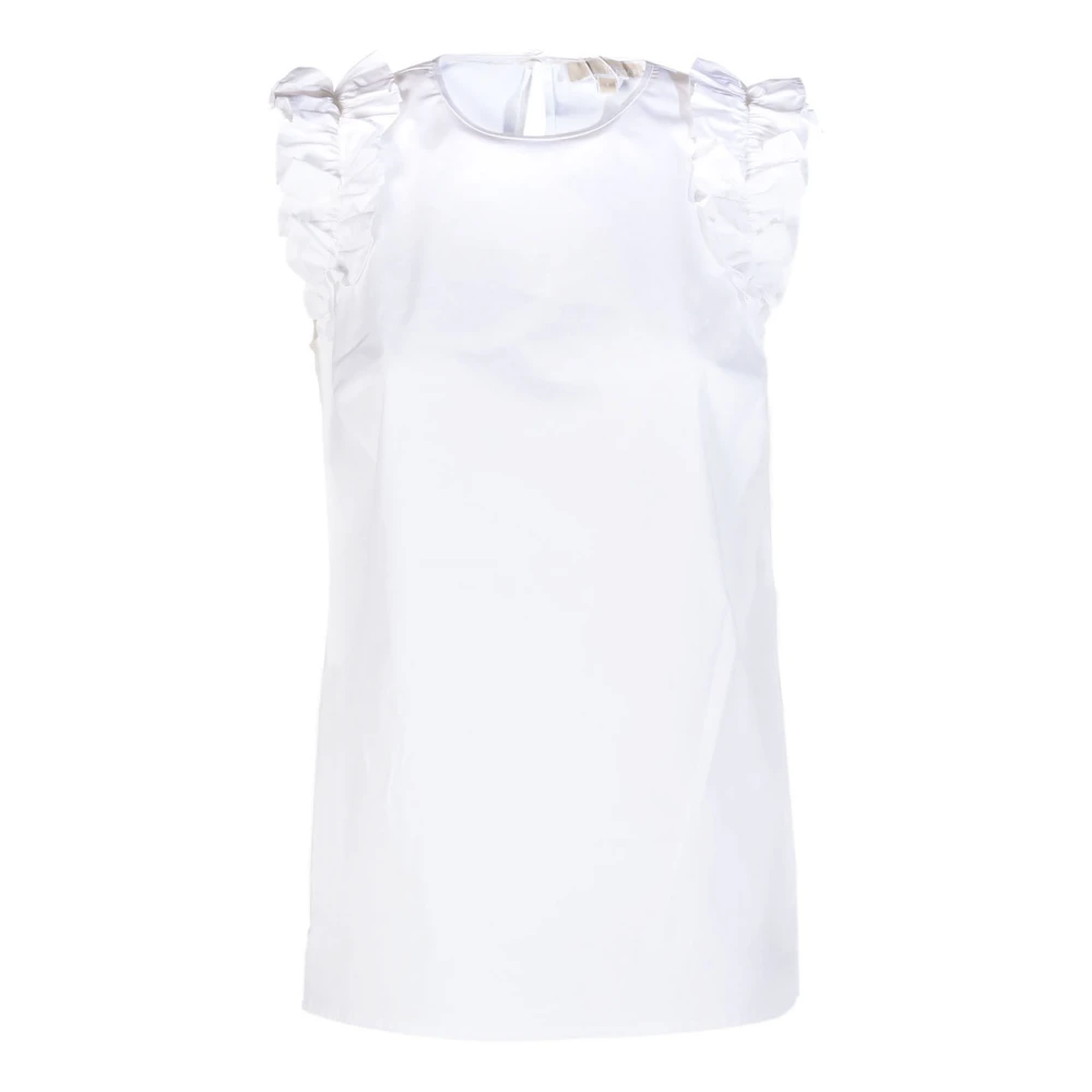 Michael Kors Ruffle Fashion Blouse White Dames