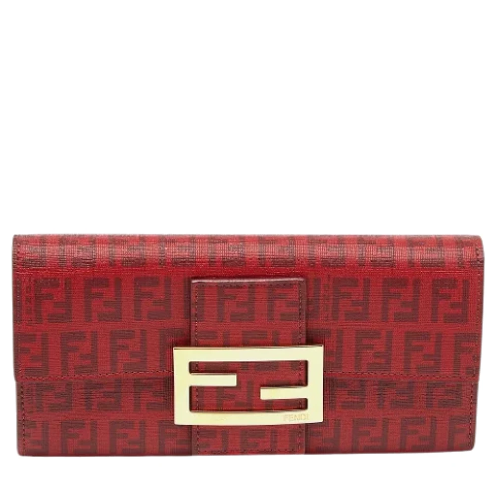 Fendi Vintage Pre-owned Coated canvas wallets Red Dames