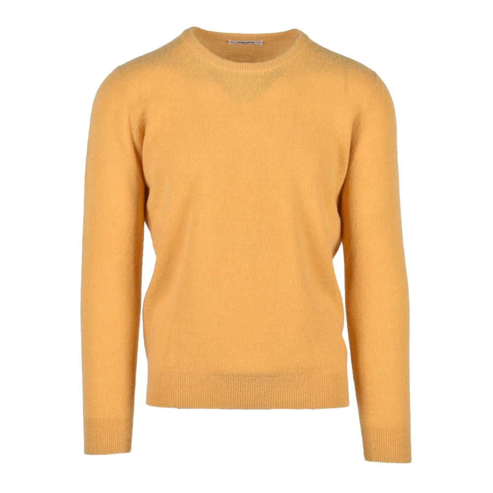 Kangra Wolmix Gebreide Trui Yellow Heren