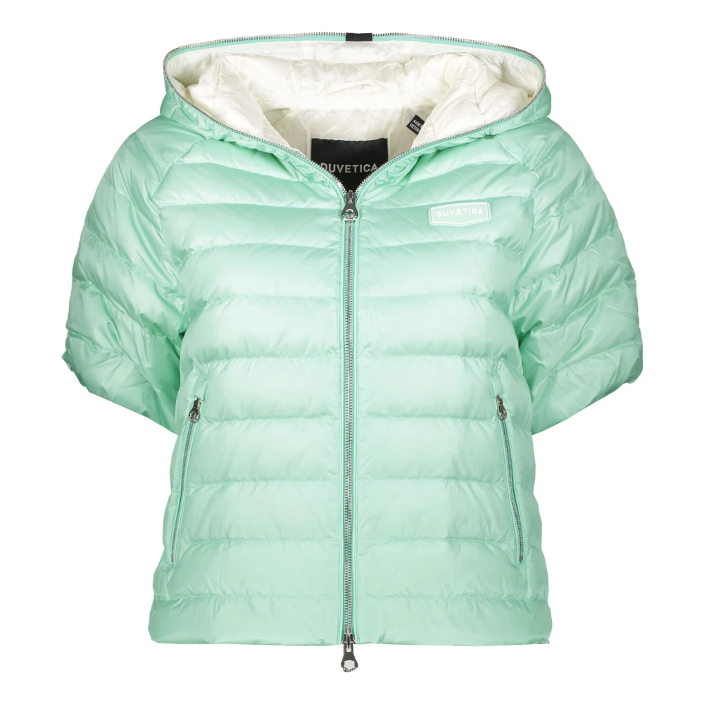 Duvetica Gewatteerde jas met voorlogo-patch Green Dames
