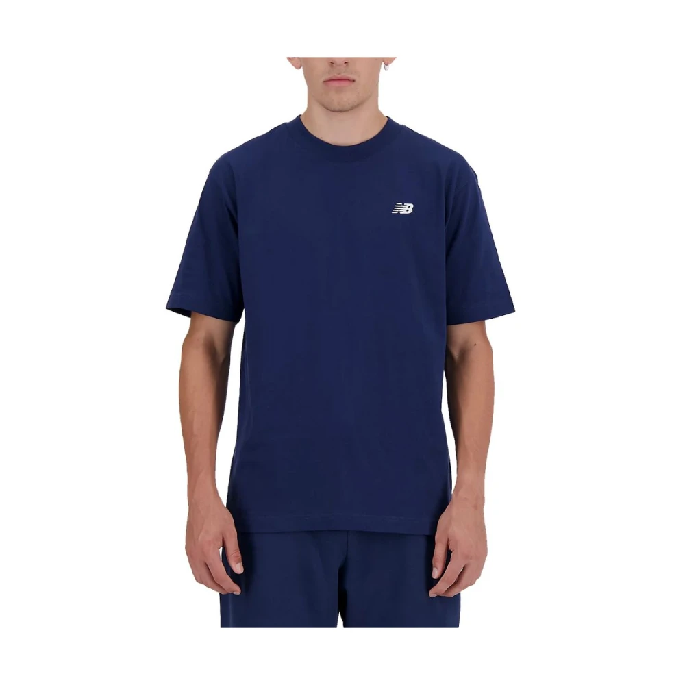 New Balance Blauw Katoenen Heren Lente Zomer T-Shirt Blue Heren