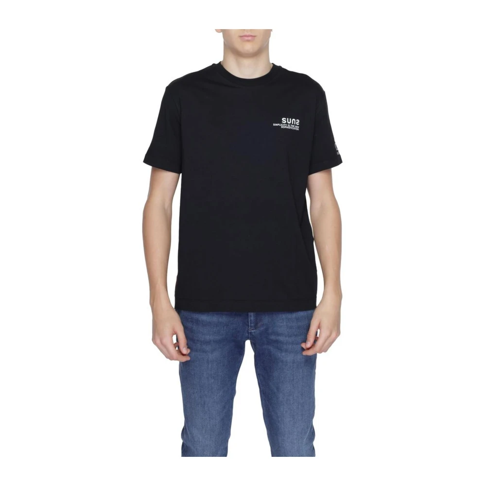 Suns Zwarte Katoenen Crew Neck T-Shirt Black Heren