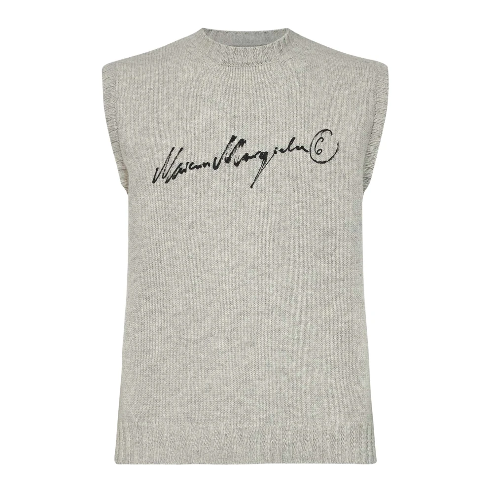 Mm6 Maison Margiela Uomo Grigio - Top In Maglia Senza Maniche - Knitwear - M