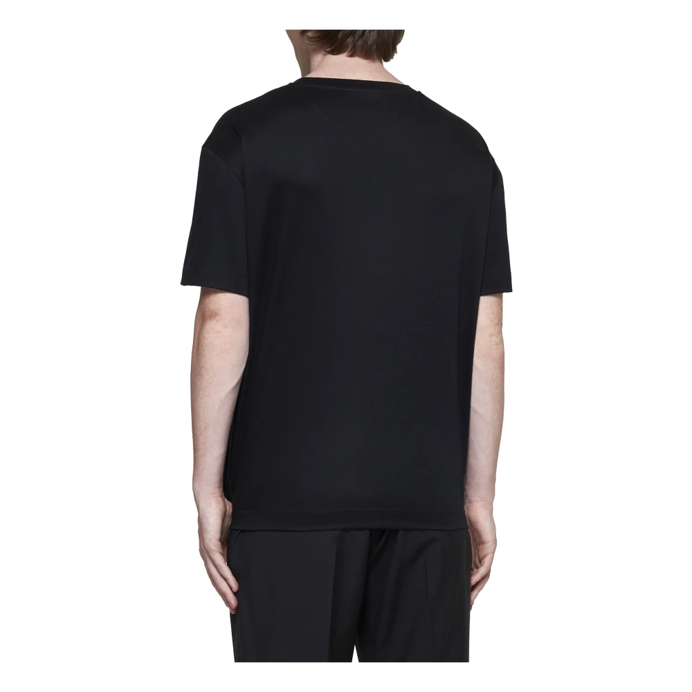 Valentino Zwart T-shirt met V-logo Black Heren