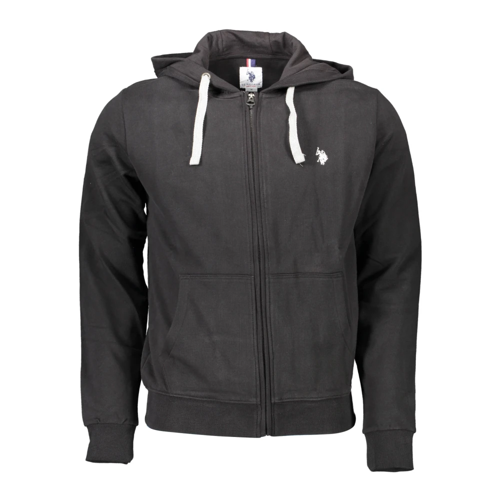 U.s. Polo Assn. Klassieke hoodie met rits en geborduurd logo Black Heren