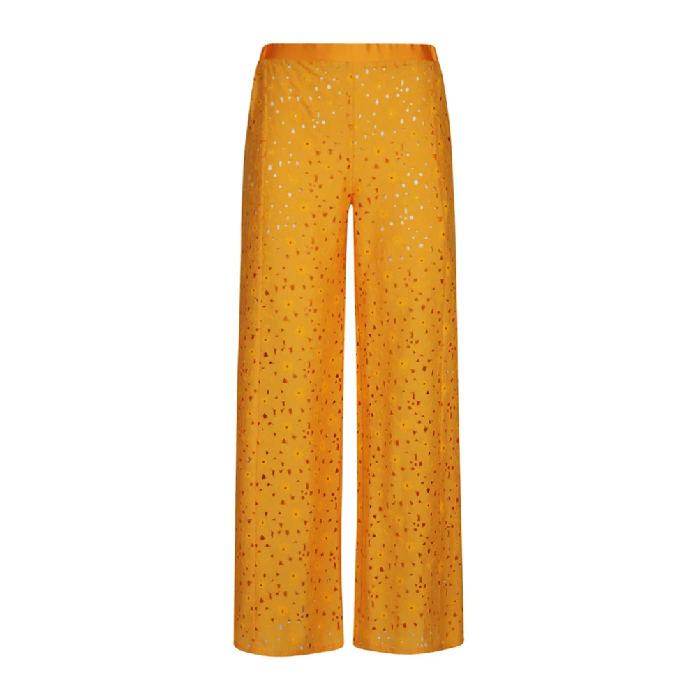 Feel me Fab Tartana Wijde Pijpen Broek Yellow Dames