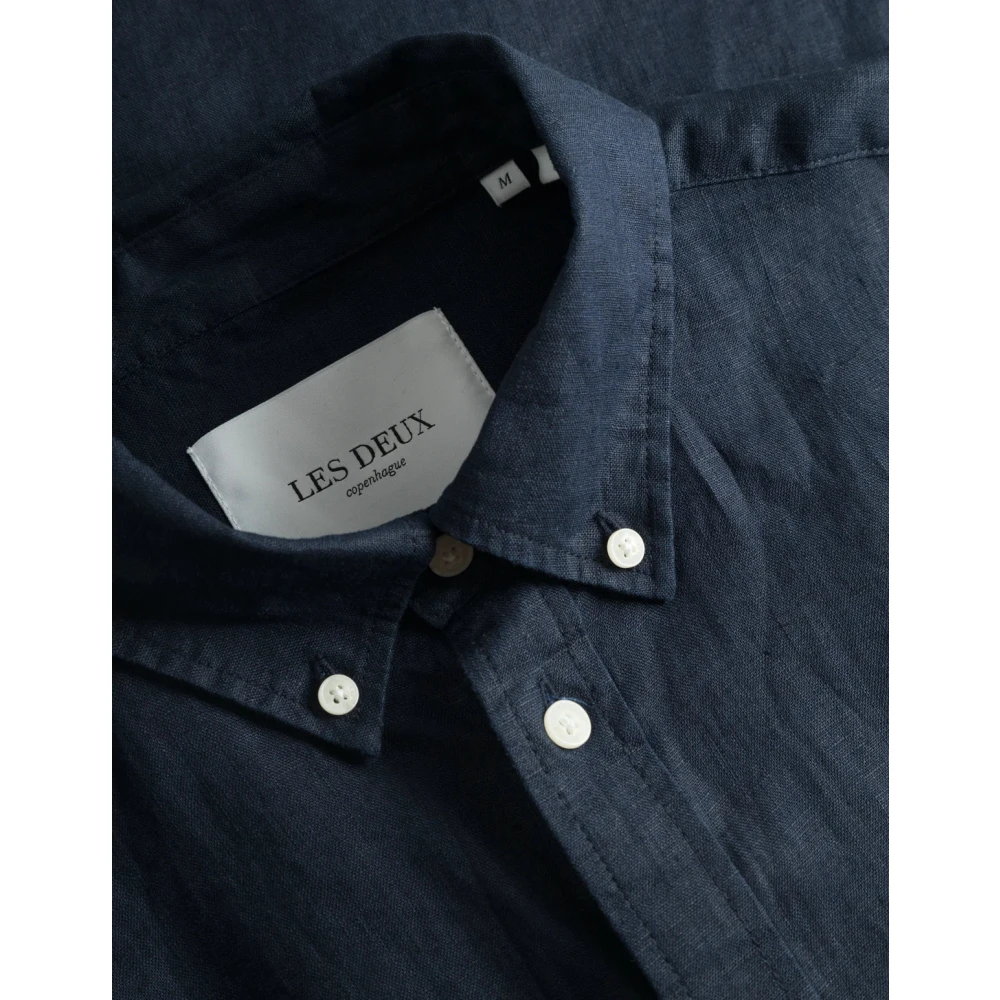 Les Deux Linnen Overhemd Blue Heren